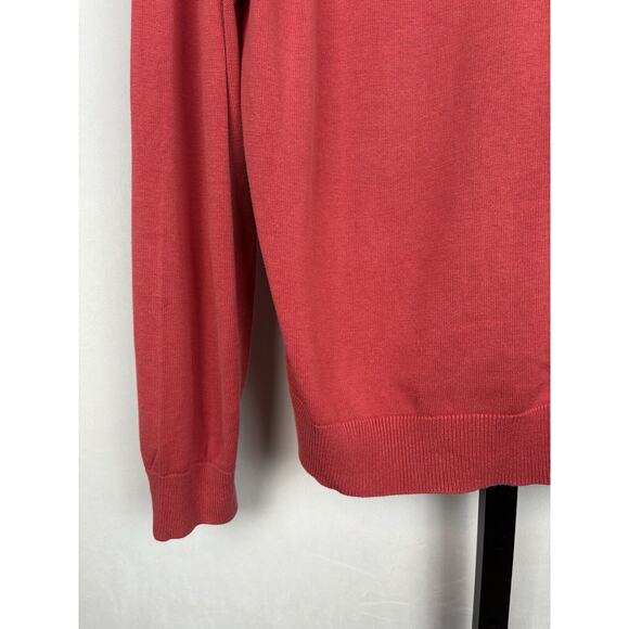 Brooks Brothers 346 Silk Blend V-Neck Pullover Sweater L Red Orange Classic - Picture 7 of 10